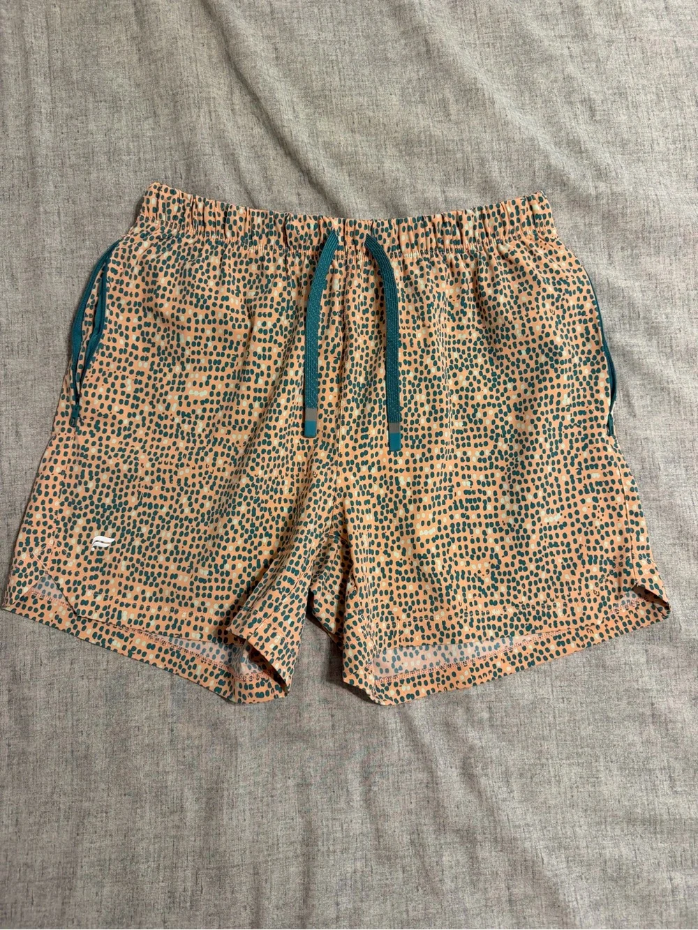 Fabletics Orange and Teal Athletic Shorts